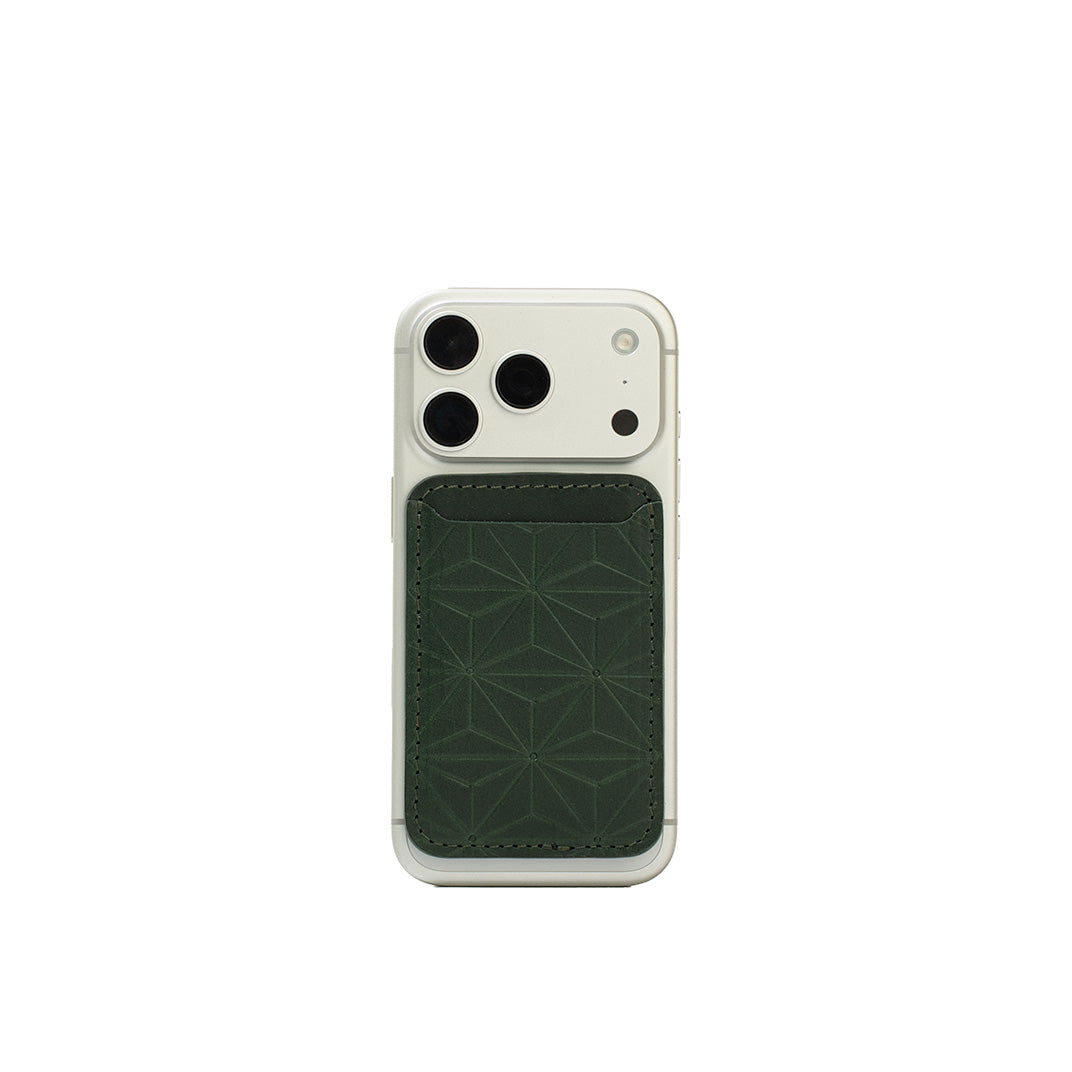 Leather Wallet compatible with MagSafe - Geometric Flower